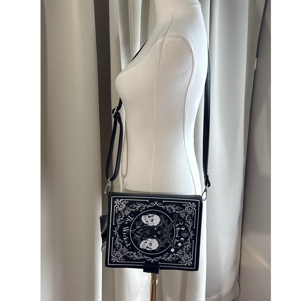 Trickz N Treatz A Book For The Wicked Crossbody Bag Black Gothic Baphomet Skull